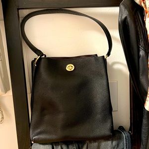 Coach Black Leather Tote Charlie